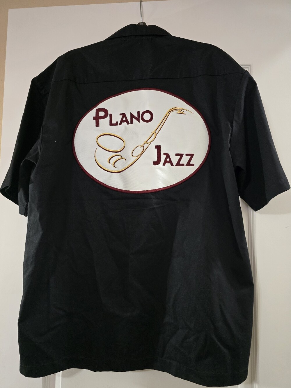 Port Authority Men’s Black and Burgundy Bowling Shirt - Cheung Patch